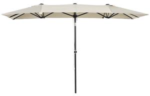 Outsunny Umbrelă de Grădină Dublă Înclinabilă și Reglabilă în Înălțime, 295x150x170-214 cm, Alb Crem | Aosom Romania