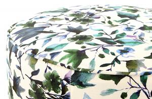 Set 2 tabureti tapitati cu imprimeu floral Indira multicolori/albi