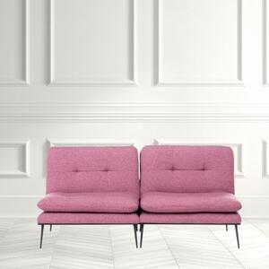 Canapea cu 2 locuri RUTH, Roz pudrat, 180x65x95 cm, Textil, Stil modern, Living/Sala de asteptare/Birou