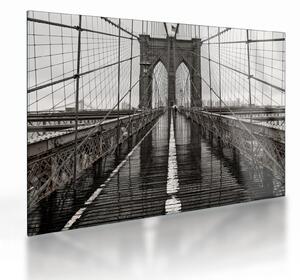 Tablou pe sticlă - Podul Brooklyn (70x50 cm)