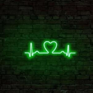 Decorațiune luminoasa HEART, Verde, 52x17x2 cm, Neon impermeabil IP67, 8-10 W, Dormitor/Living/Birou