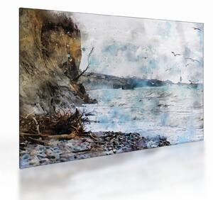 Tablou pe sticlă - Recif, acuarelă (70x50 cm)