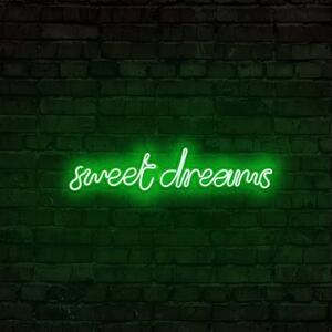 Decorațiune luminoasa SWEET DREAMS, Verde, 66x15x2 cm, Neon impermeabil IP67, 8-10 W, Dormitor/Living/Birou
