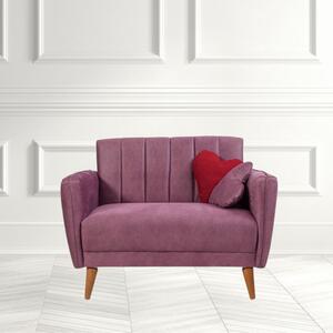 Fotoliu extensibil LAUREL, Roz pastel, Stofa catifelata, 110x85x80 cm, Stil modern, Living/Dormitor/Birou