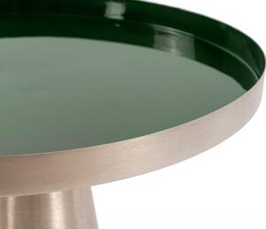 Masuta de cafea rotunda din metal Morrison 45x45x45,5 cm verde inchis/argintiu