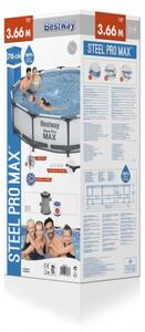 Piscina cu cadru metalic Steel Pro Max 3 in 1, filtru si pompa incluse, capacitate 6.473 l, 366x76 cm