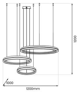 Lustră LED pe cablu GRAVITY LED/108W/230V negru