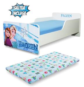 Pat Start Frozen pentru fete 2-12 ani, cu saltea 160x80 inclusa - PC-P-MOK-FRZ-80
