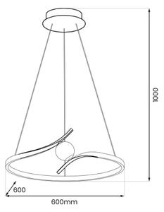 Lustră LED pe cablu PERLA LED/34W/230V negru