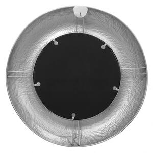 Oglindă rotunda cu rama din fier argintie Duke 75x75x9 cm