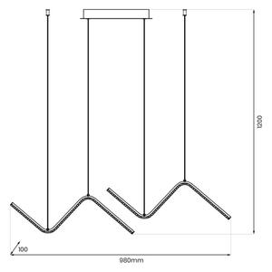 Lustră LED pe cablu VERTE 2xLED/11W/230V negru