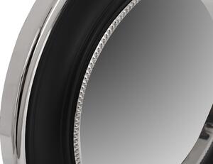 Oglindă rotunda cu rama din fier si MDF negru/argintiu 4x45x45 cm
