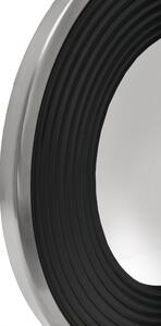 Oglindă rotunda cu rama din fier si MDF negru/argintiu 3x38x38 cm