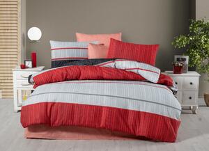 Set cuvertură pat dublu Atlas Roșu gri deschis negru