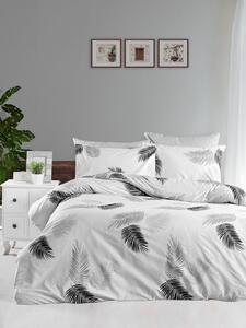 Set cuvertură pat dublu Praise alb gri negru