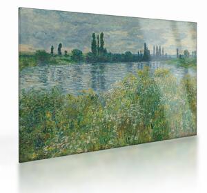 Tablou pe sticlă - Claude Monet, Banks of the Seine, reproducere (70x50 cm)