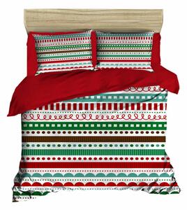 447 Set cuvertură pat dublu Roșu verde alb