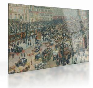 Tablou pe sticlă - Camille Pissarro, Boulevard des Italiens, Morning, Sunlight, reproducere (70x50 cm)
