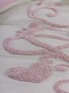 Set lenjerie de pat dublu Bellini alb roz