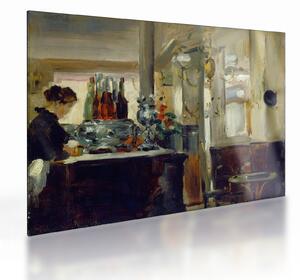 Tablou pe sticlă - Style of Edouard Manet, Bon Bock Cafe, reproducere (70x50 cm)