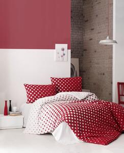 Puanline Set cuvertură pat dublu roșu alb