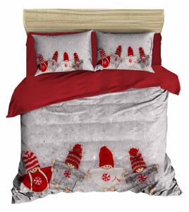 411 Set cuvertură pat dublu alb roșu gri