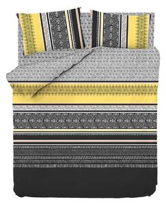 Set cuvertură de pat dublu Shaped Galben negru gri