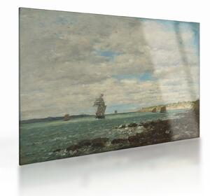 Tablou pe sticlă - Eugène Boudin, Coast of Brittany, reproducere (70x50 cm)