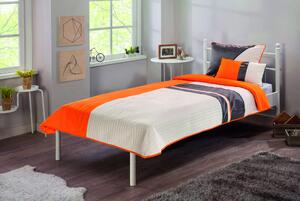 Set cuvertură de pat pentru tineret Dynamic (90 - 100) alb portocaliu gri
