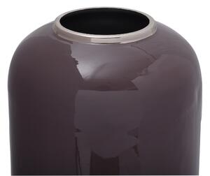 Vaza decorativa din fier Art Deco, violet închis / argintiu