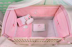 Baby Girl (75 x 115) Set lenjerie de pat pentru bebeluși Roz gri alb