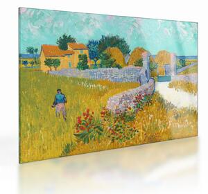 Tablou pe sticlă - Vincent van Gogh, Farmhouse in Provence, reproducere (70x50 cm)