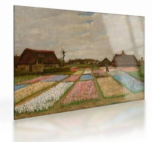 Tablou pe sticlă - Vincent van Gogh, Flower Beds in Holland, reproducere (70x50 cm)