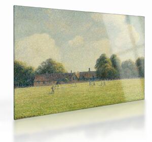 Tablou pe sticlă - Camille Pissarro, Hampton Court Green, reproducere (70x50 cm)
