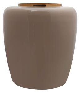 Vaza din fier Art Deco, taupe / auriu 34x34x36,5 cm