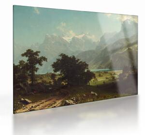 Tablou pe sticlă - Albert Bierstadt, Lake Lucerne, reproducere (70x50 cm)