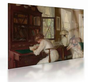 Tablou pe sticlă - Edmund Tarbell, Josephine and Mercie, reproducere (70x50 cm)