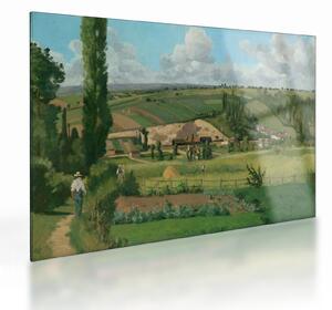 Tablou pe sticlă - Camille Pissarro, Landscape at Les Pâtis, Pontoise, reproducere (70x50 cm)