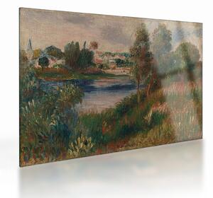 Tablou pe sticlă - Auguste Renoir, Landscape at Vetheuil, reproducere (70x50 cm)