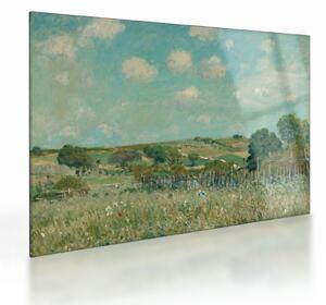 Tablou pe sticlă - Alfred Sisley, Meadow, reproducere (70x50 cm)