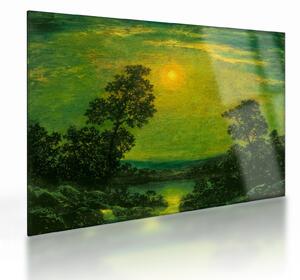Tablou pe sticlă - Imitator of Ralph Albert Blakelock, Moonlight, reproducere (70x50 cm)
