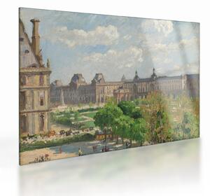 Tablou pe sticlă - Camille Pissarro, Place du Carrousel, Paris, reproducere (70x50 cm)