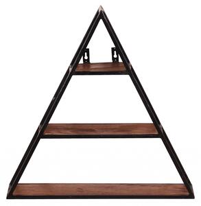 Etajera triunghiulara din lemn de mango si fier Panama 50 x 13 cm