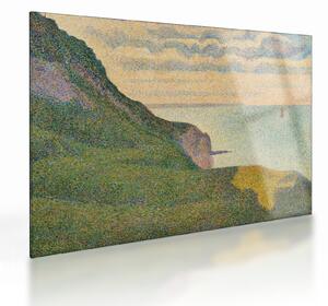 Tablou pe sticlă - Georges Seurat, Seascape at Port-en-Bessin, Normandy, reproducere (70x50 cm)