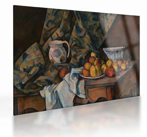 Tablou pe sticlă - Paul Cézanne, Still Life with Apples and Peaches, reproducere (70x50 cm)