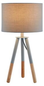 Lampa de birou din lemn/tesatura 55 cm gri