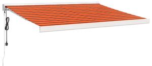 Copertină retractabilă portocaliu/maro 3x2,5 m, textil/aluminiu