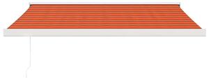 Copertină retractabilă portocaliu/maro 3,5x2,5m textil/aluminiu