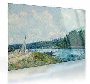 Tablou pe sticlă - Alfred Sisley, The Banks of the Oise, reproducere (70x50 cm)