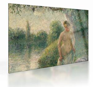 Tablou pe sticlă - Camille Pissarro, The Bather, reproducere (70x50 cm)